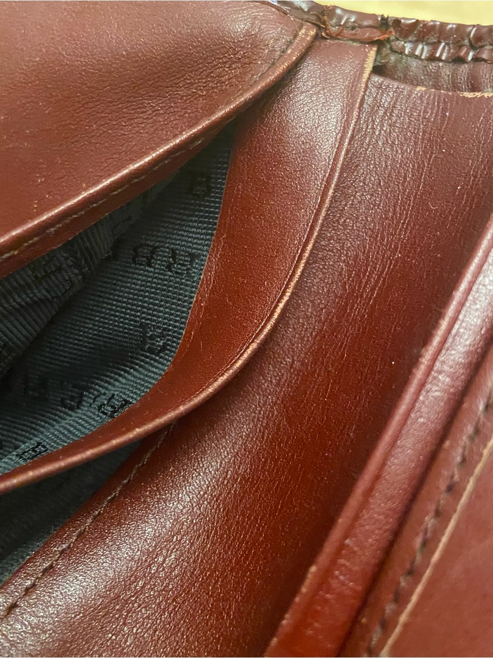 Burberry Classic Nova Check Pattern Compact Wallet Burgundy with Silver Metal. - Picture 11 of 13